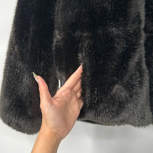 Zara Faux Fur Biker Bomber Side Buckle Jacket Size XS - Picture 5 of 6